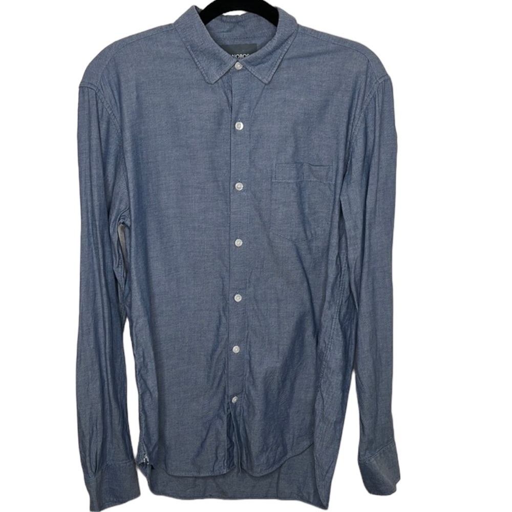 Bonobos Blue Striped Slim Fit Button Up Dress Shirt Men's Sz S TEAR
